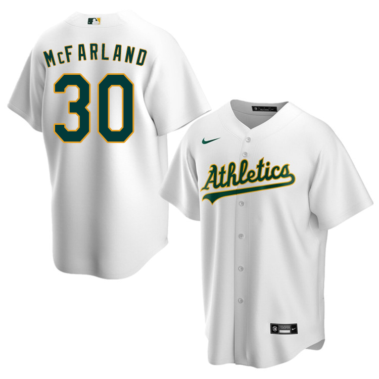 Nike Men #30 T.J. McFarland Oakland Athletics Baseball Jerseys Sale-White